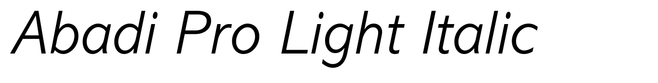 Abadi Pro Light Italic